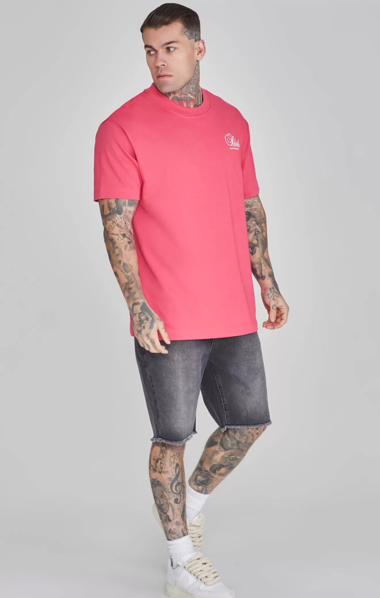 SikSilk T-Shirts^Pink Graphic T-Shirt