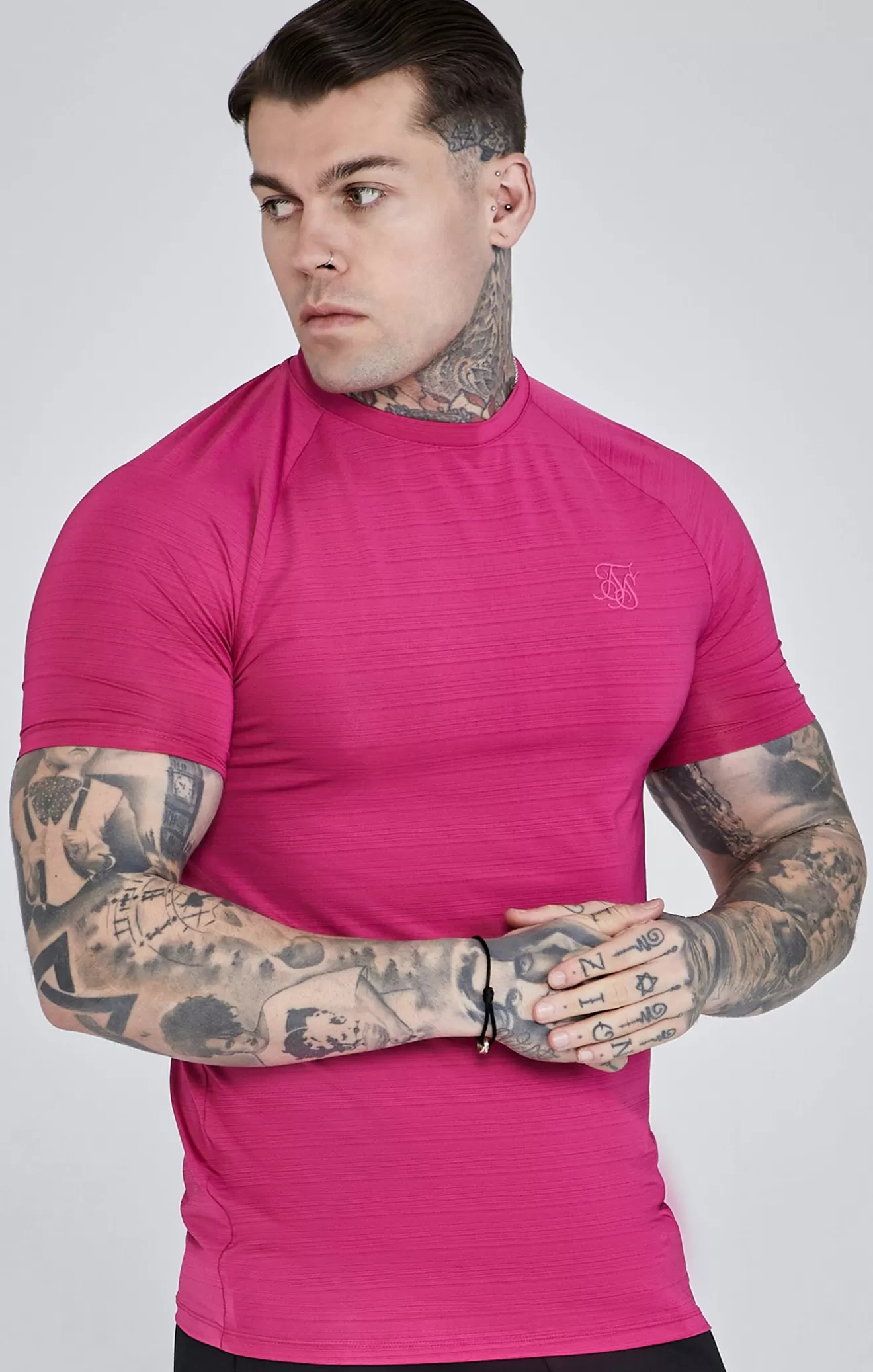 SikSilk T-Shirts^Pink Muscle Fit T-Shirt