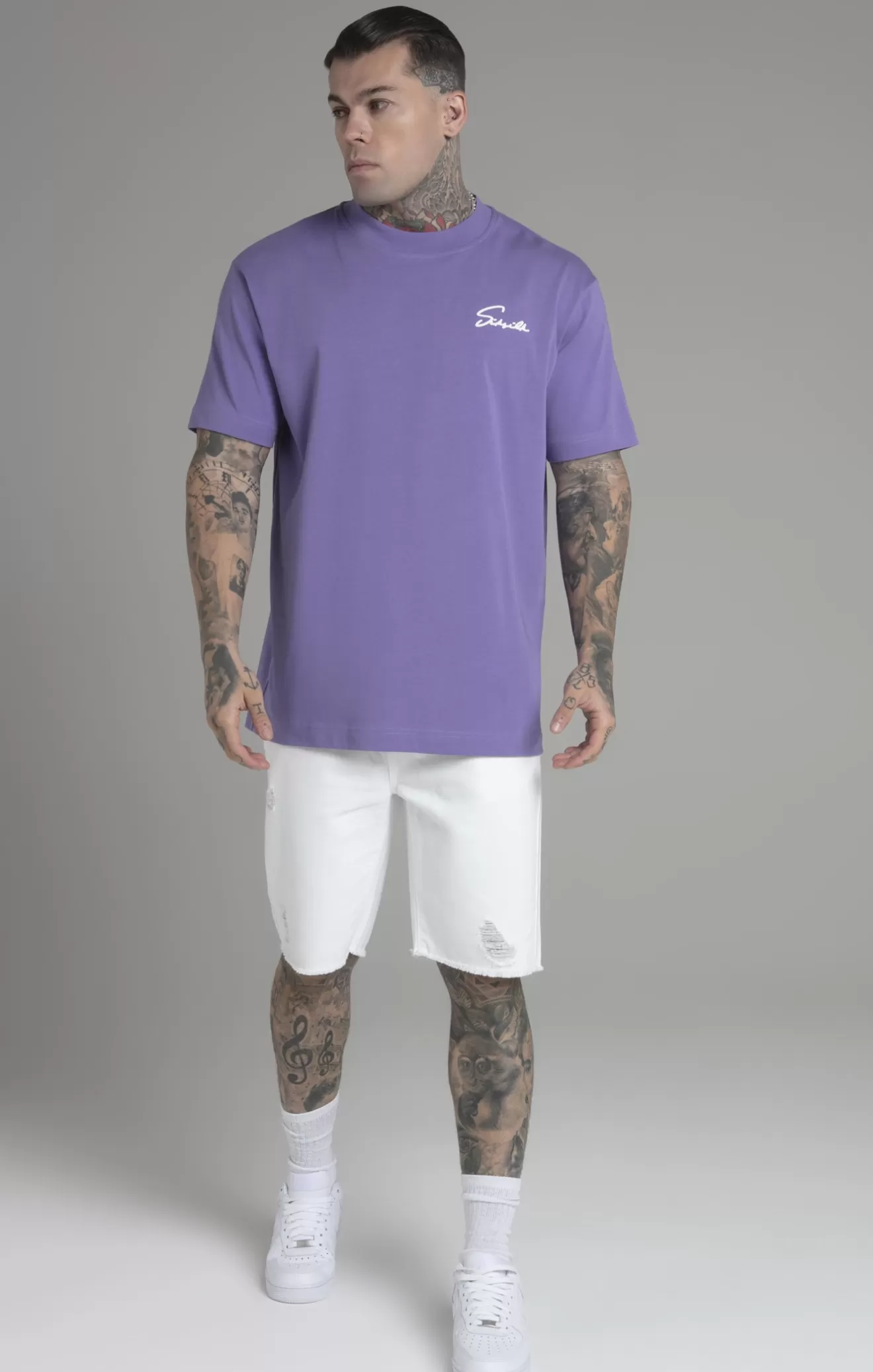 SikSilk T-Shirts^Purple Script T-Shirt