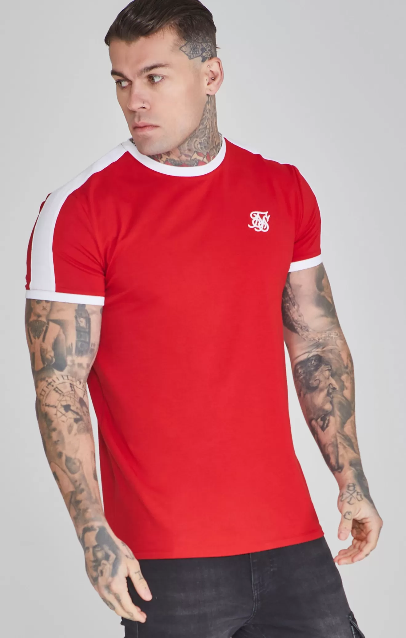 SikSilk T-Shirts^Red Ringer T-Shirt