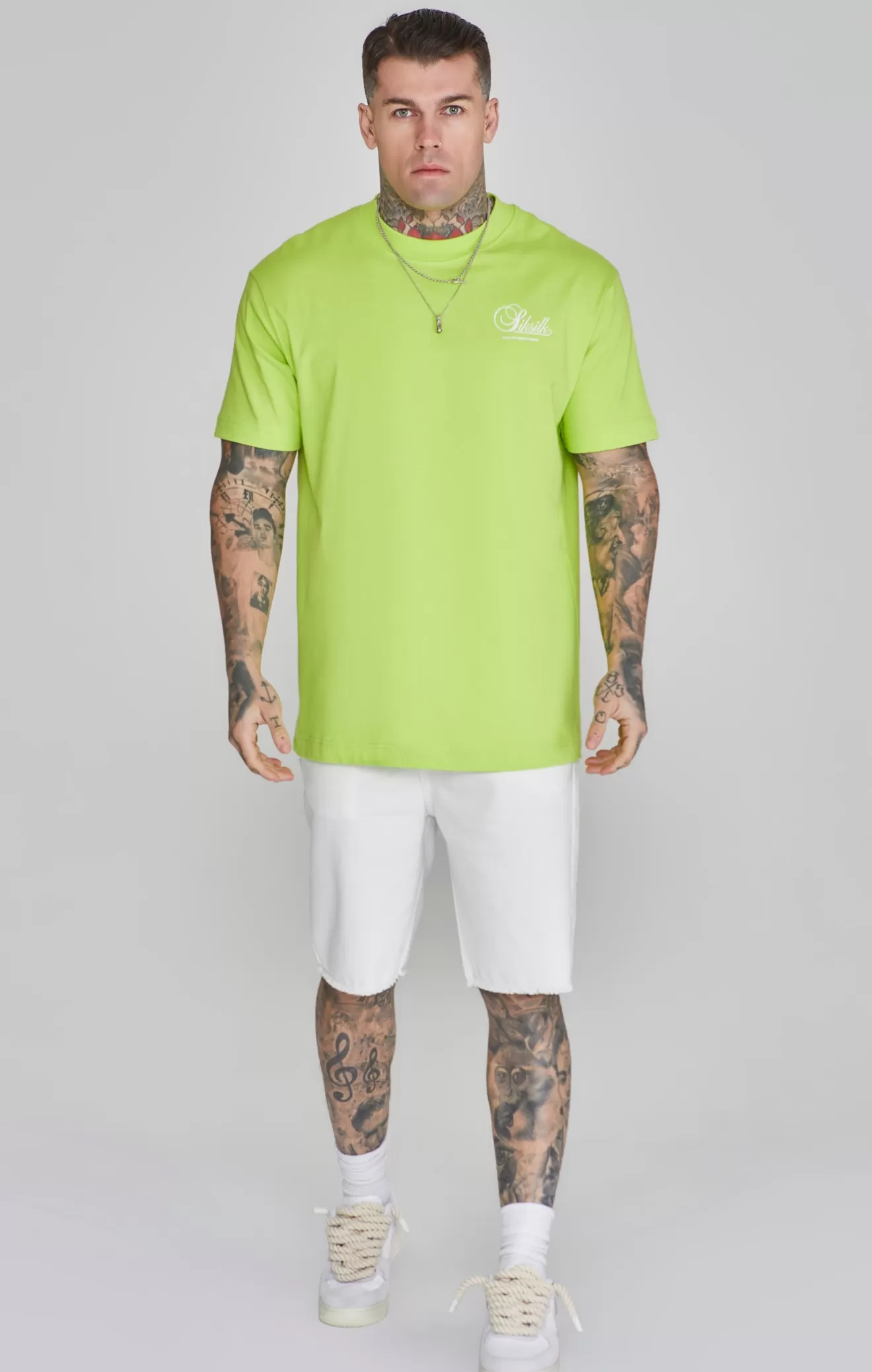 SikSilk Shorts^White Denim Shorts