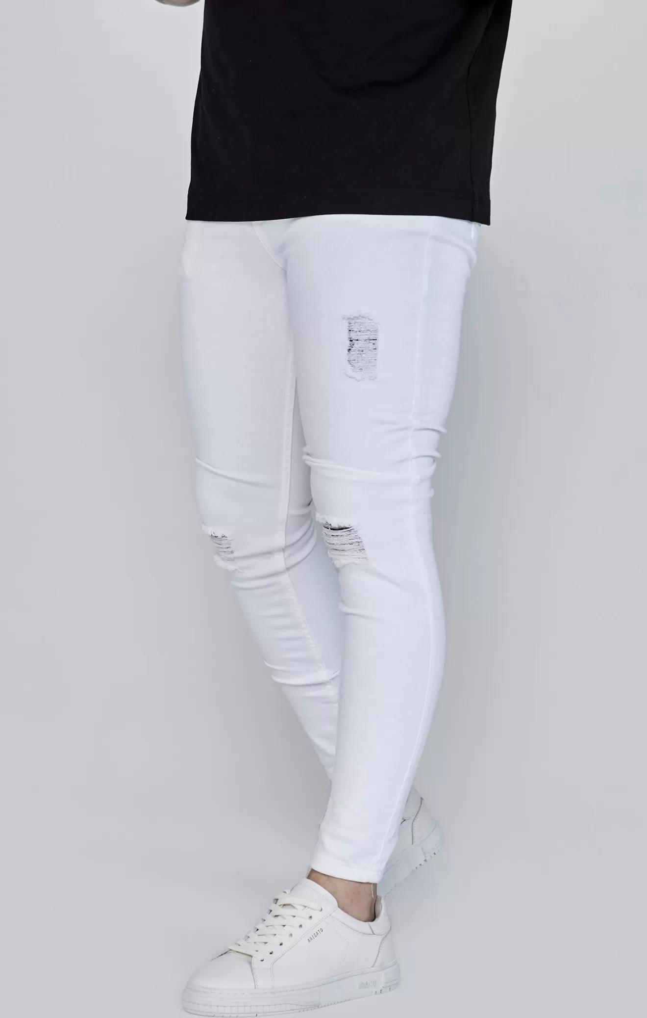 SikSilk Jeans^White Distressed Skinny Jeans