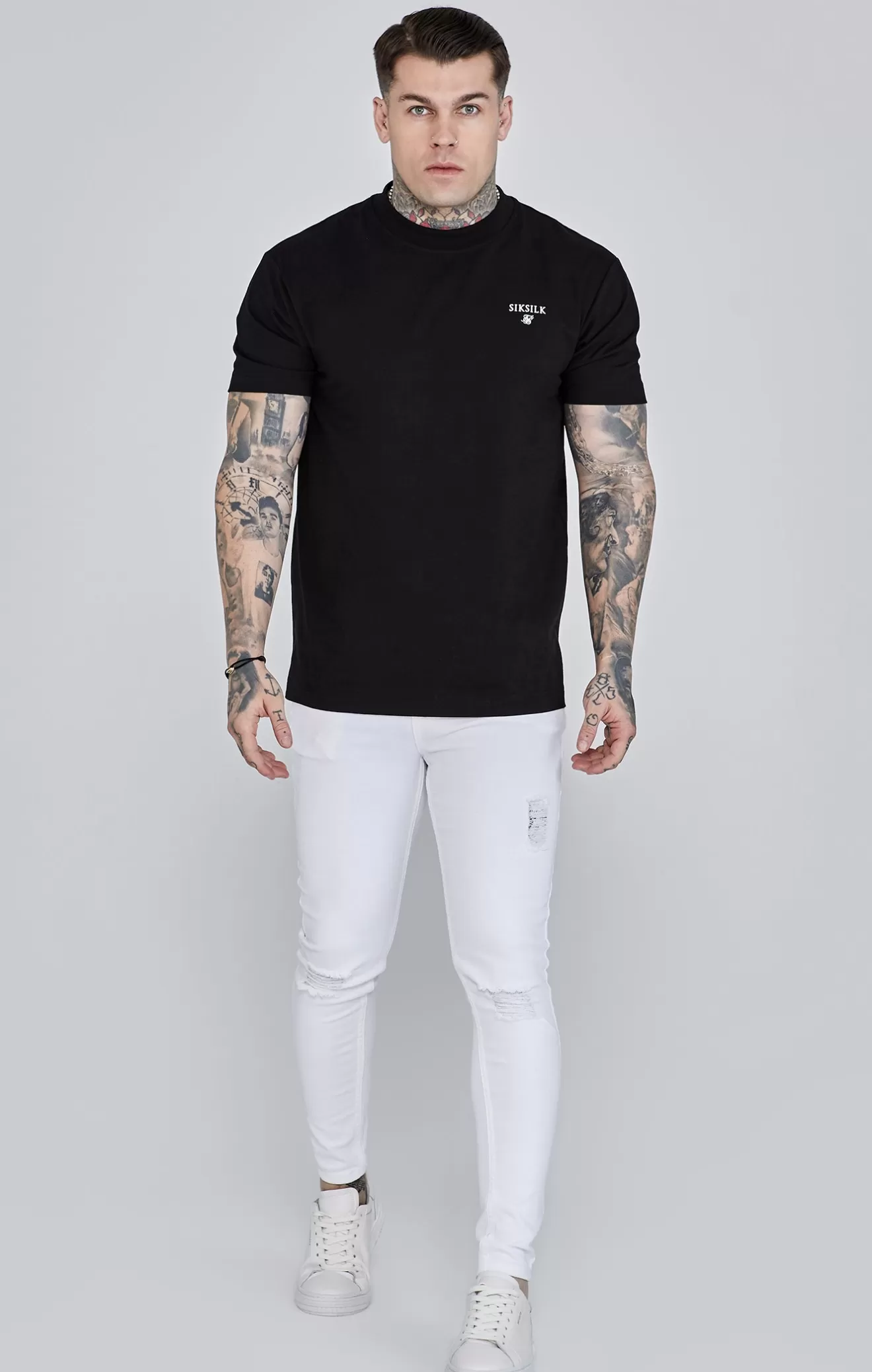 SikSilk Jeans^White Distressed Skinny Jeans