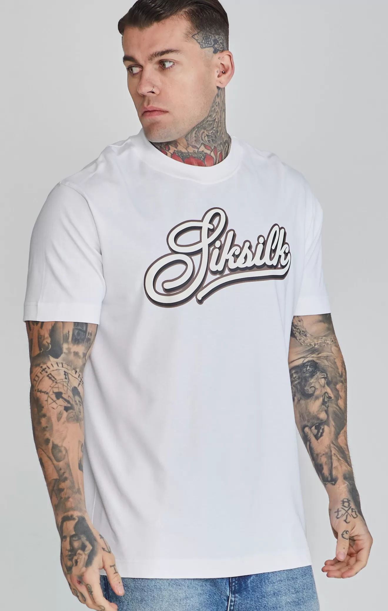 SikSilk T-Shirts^White Logo T-Shirt