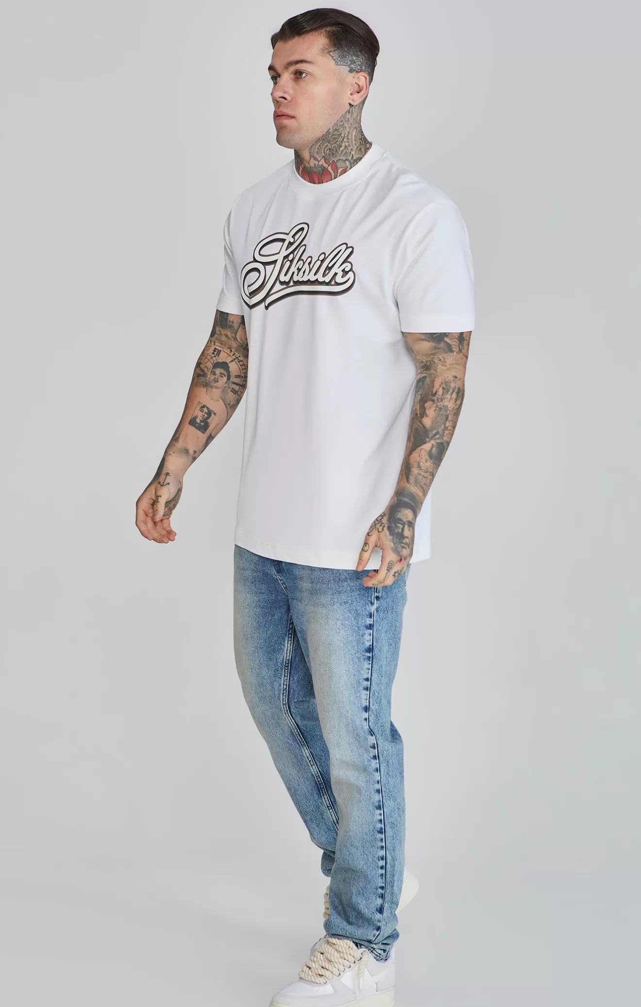 SikSilk T-Shirts^White Logo T-Shirt