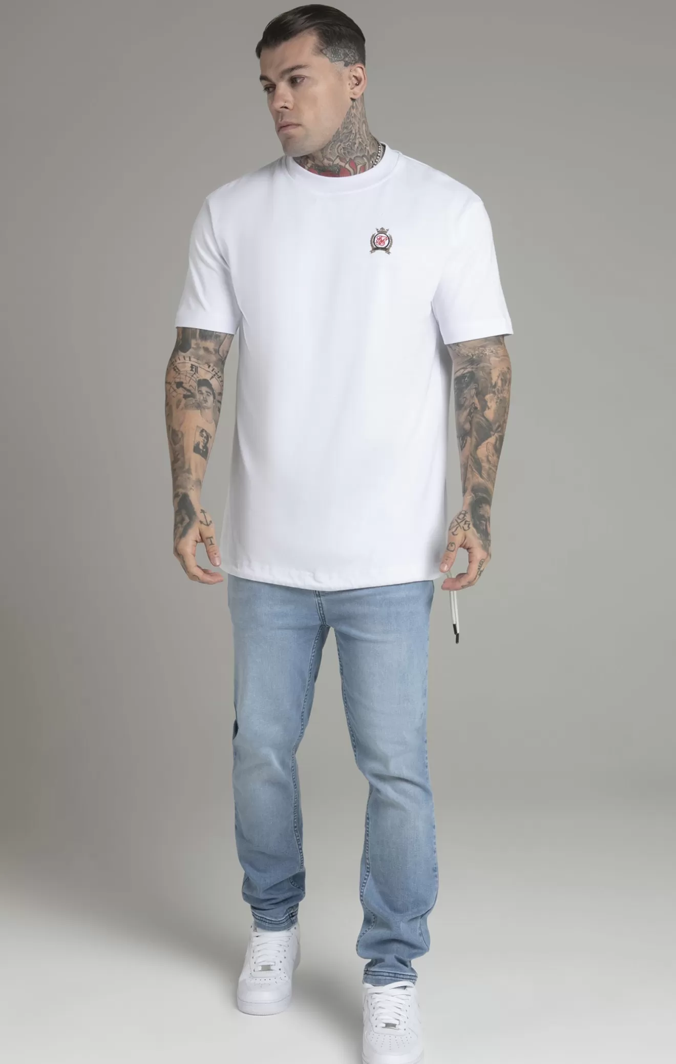 SikSilk T-Shirts^White Oversized T-Shirt