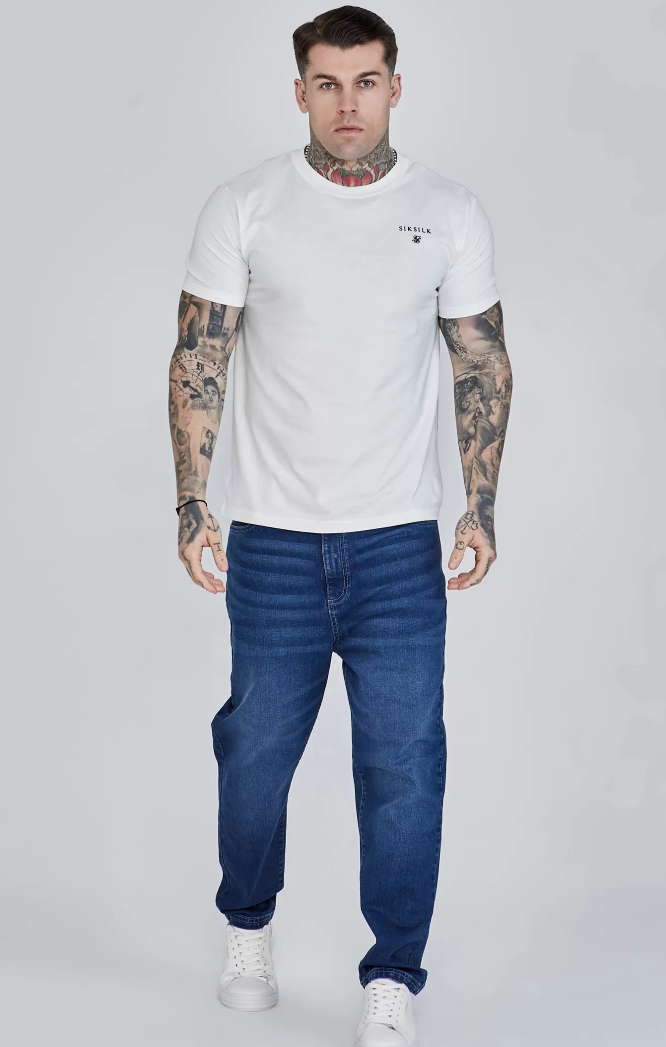 SikSilk T-Shirts^White Relaxed Fit T-Shirt