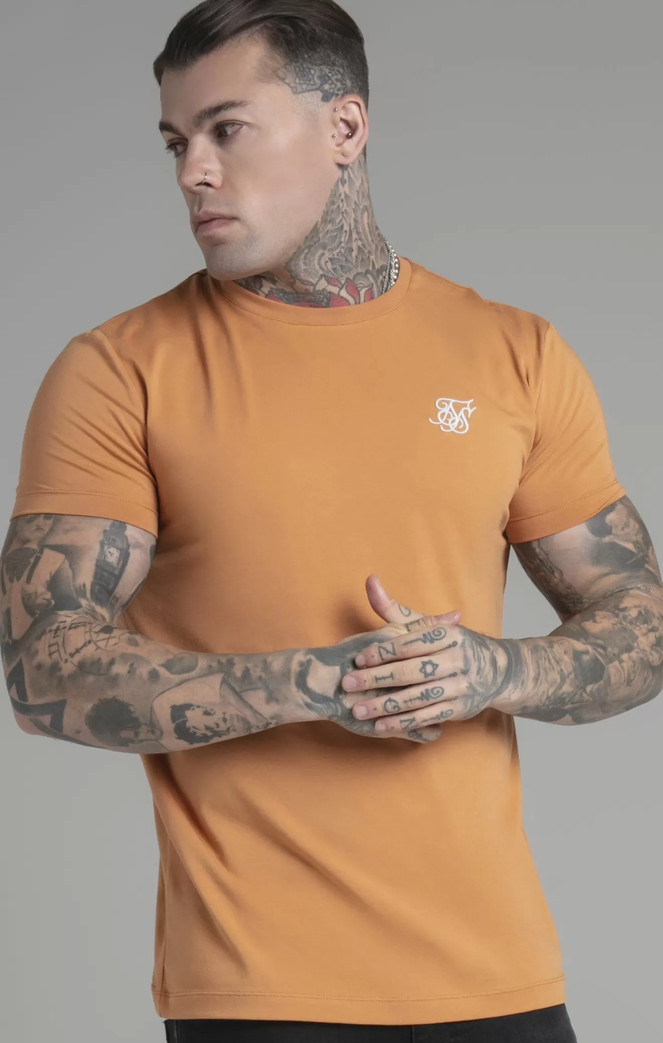 SikSilk T-Shirts^Yellow Muscle Fit T-Shirt