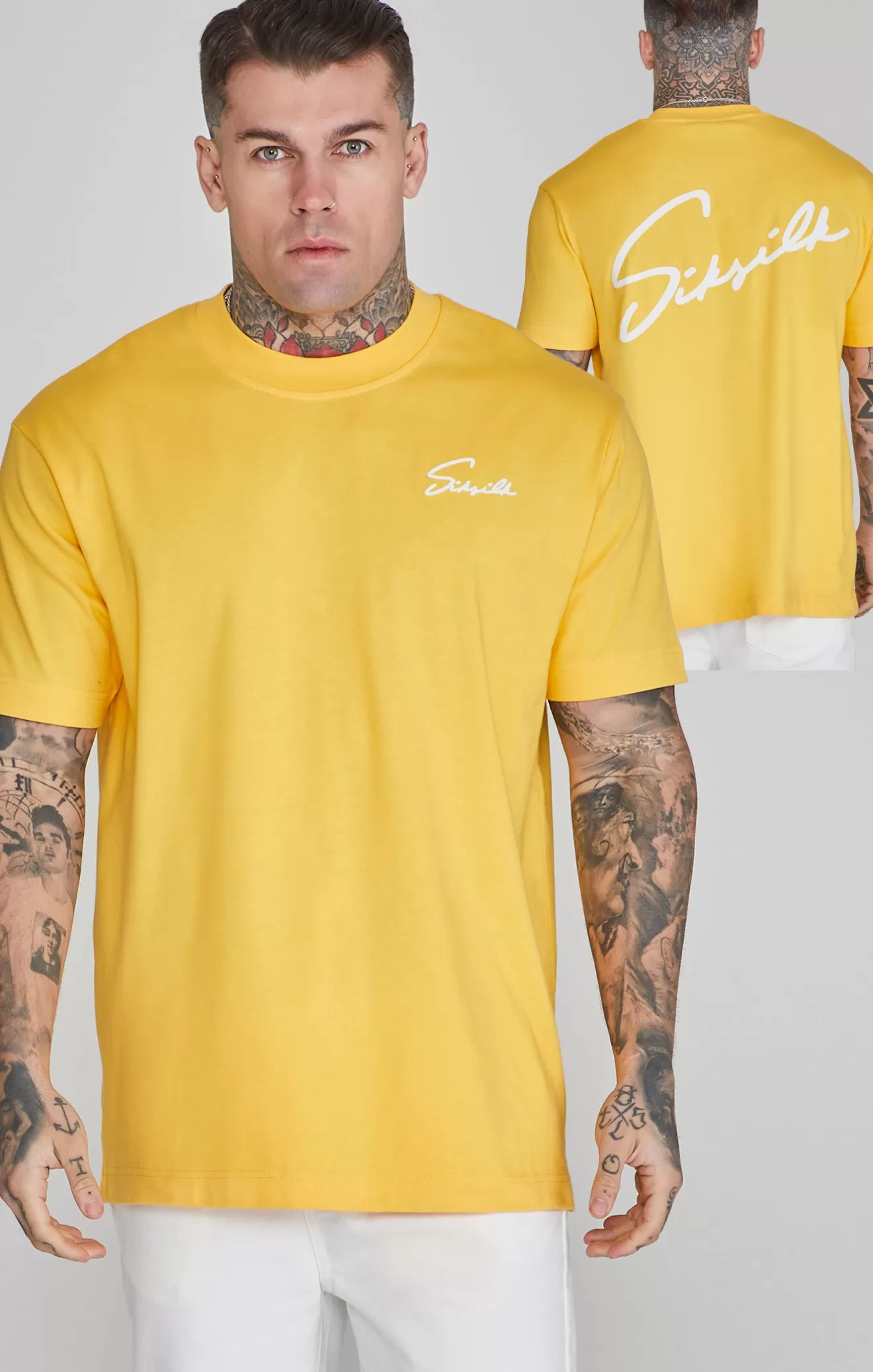 SikSilk T-Shirts^Yellow Script T-Shirt