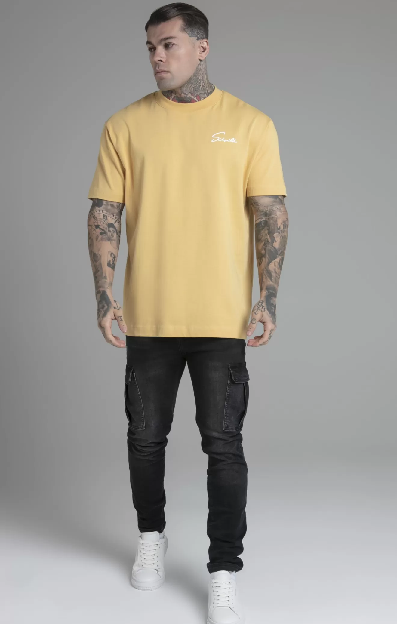 SikSilk T-Shirts^Yellow Script T-Shirt