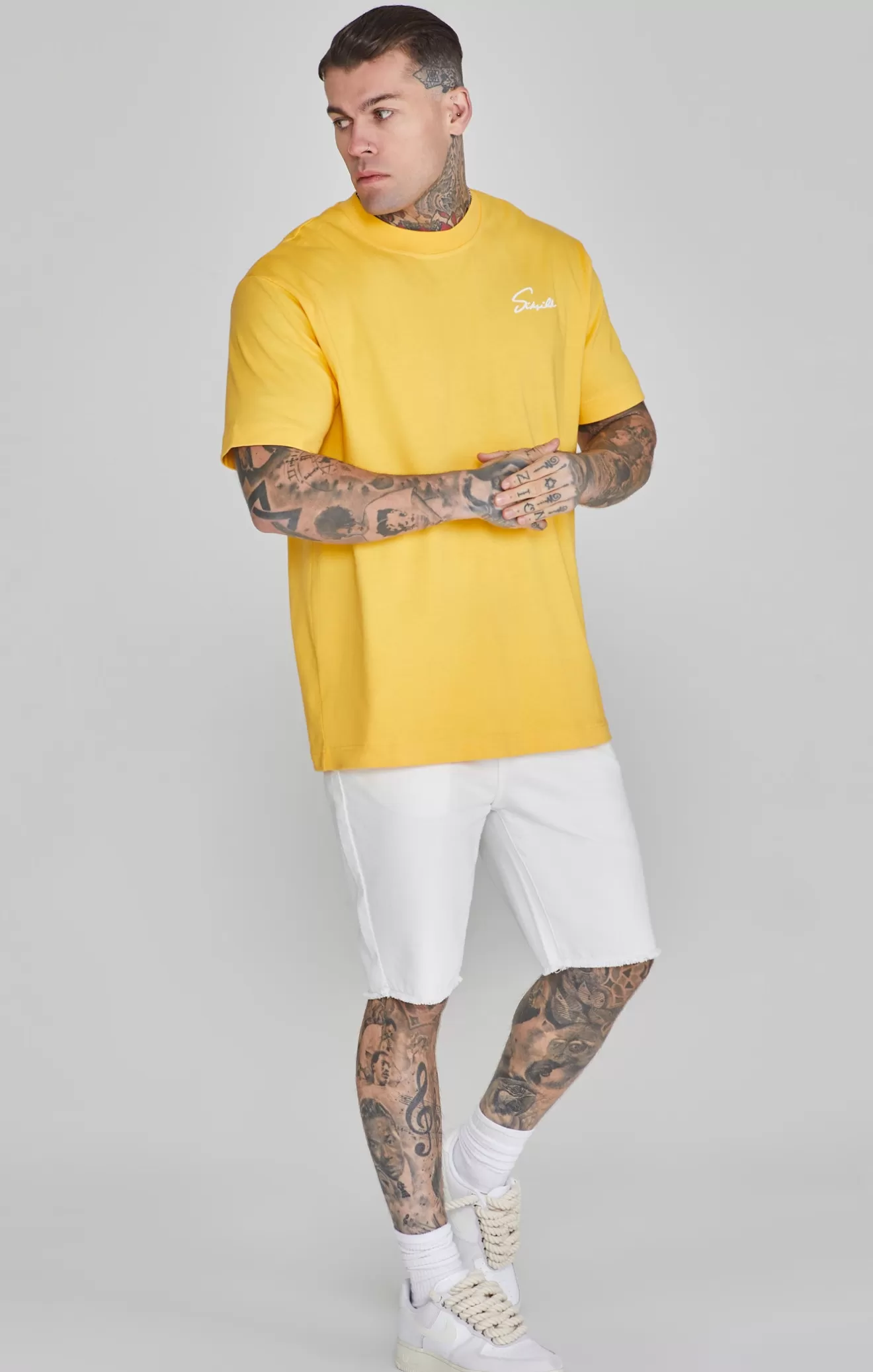 SikSilk T-Shirts^Yellow Script T-Shirt